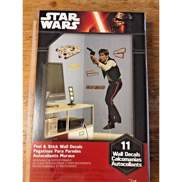 Star Wars Han Solo Peel and Stick Giant Wall Decals New Stickers Harrison Ford - Picture 1 of 7